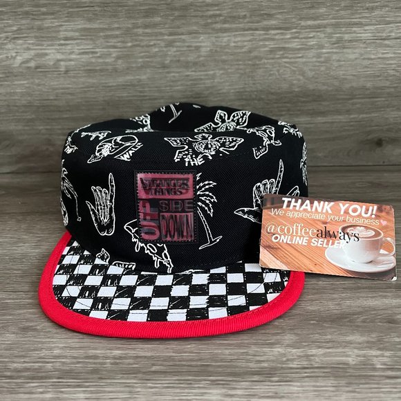 Vans Stranger Things Sketch Pill Box Bill Hat OS NWT - Picture 1 of 8